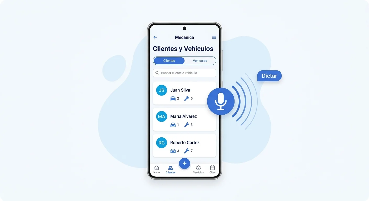 Screenshot of Mobile App in Mecánica MX — auto repair shop software